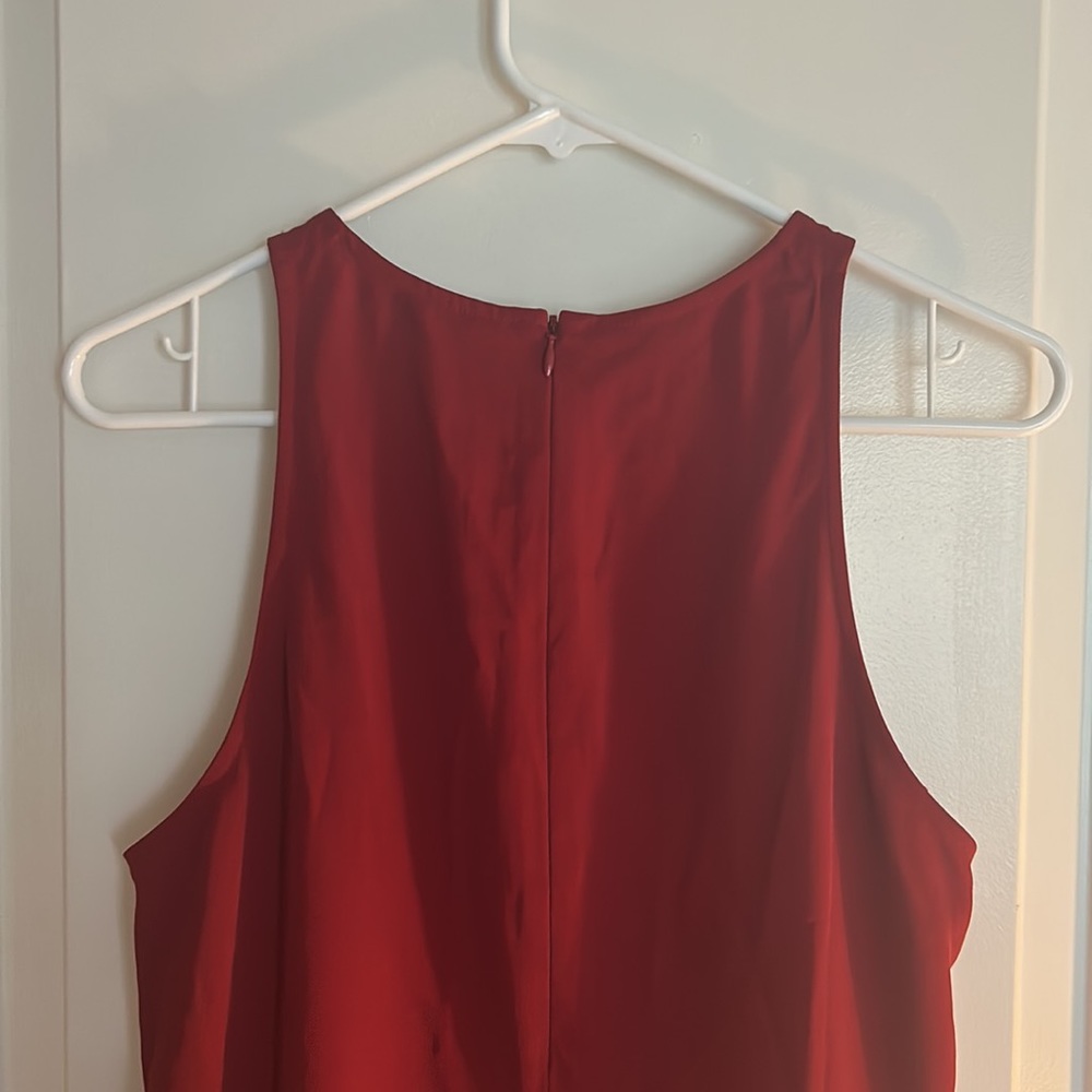 Everlane Japanese GoWeave Crimson Red Sleeveless Shift Mini Dress 8 - Picture 7 of 7